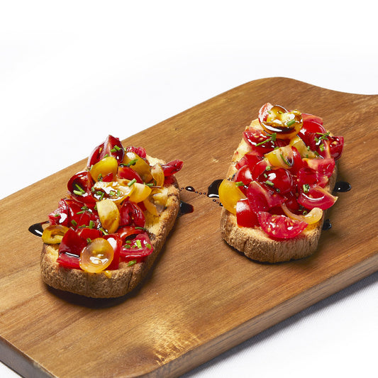 Bruschette con Pomodorini Pachino e Aceto Balsamico Tradizionale di Modena D.O.P.